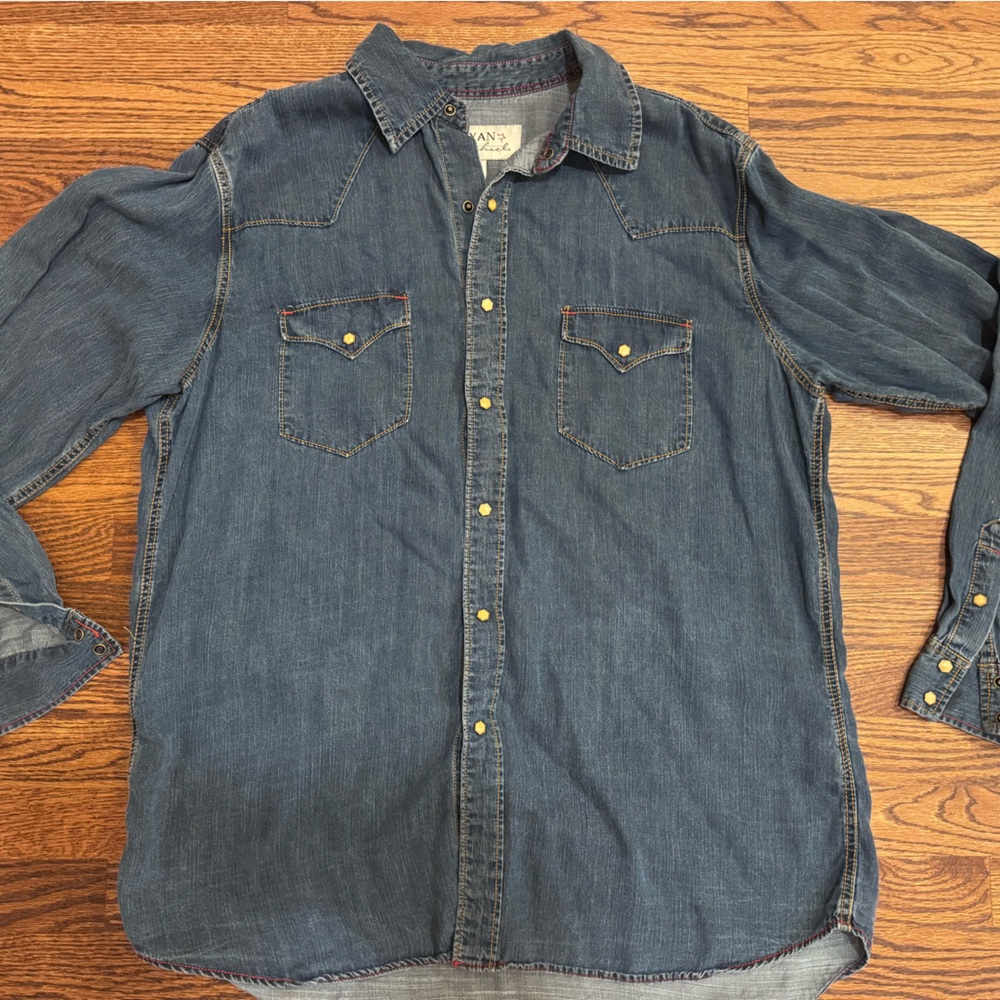 Ryan Michael Denim Button-Up Shirt